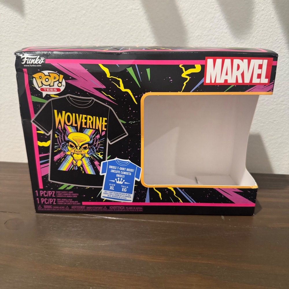 Funko Marvel Wolverine Blacklight Pop & Tee Empty Replacement Box XL Good